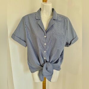 French Connection Blue and White Striped Shirt